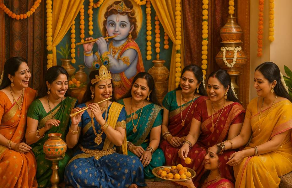 Janmashtami theme kitty party decorations