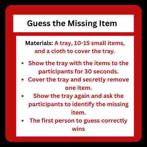 Guess The Missing Item