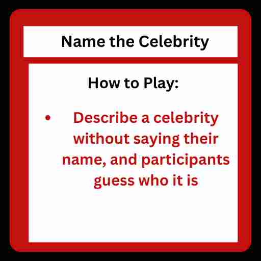 Name The Celebrity Surprise Game