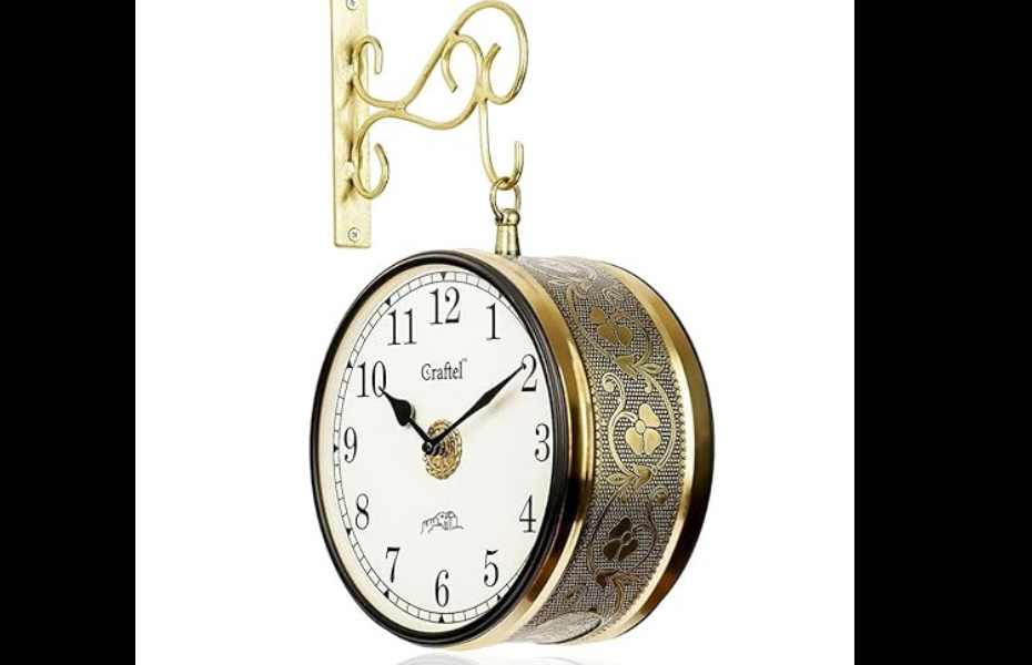 Double-Sided Vintage Station Wall Clock