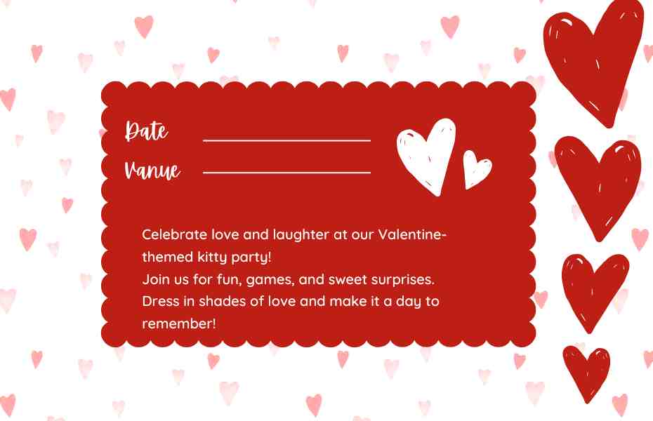 Valentine Kitty Party Invitation