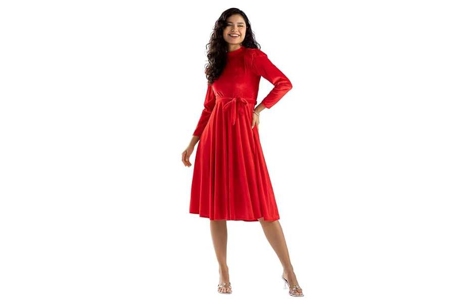 Round Neck Full Sleeves Dress Christmas party