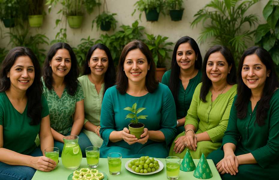 My green theme kitty party journey