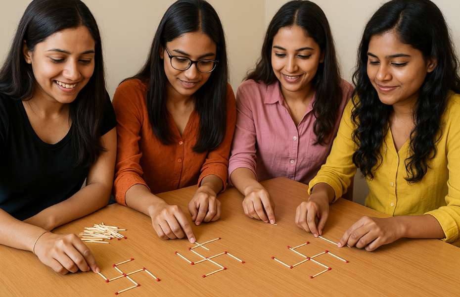 Make Swastik with Matchsticks