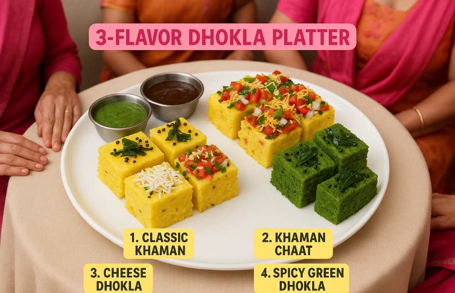 Different Ways to Serve Khaman Dhokla